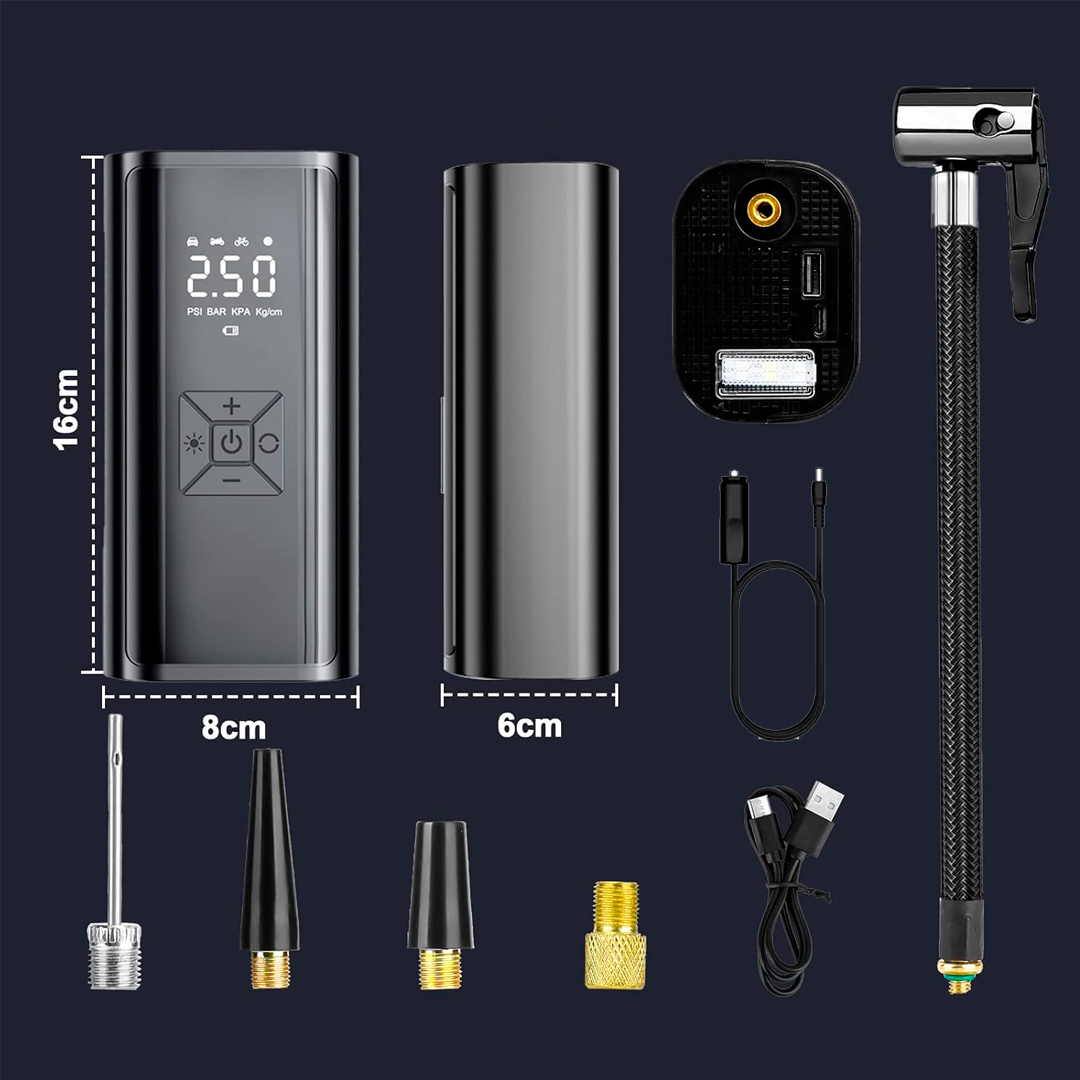 Inflador Compresor Portátil para Auto LED Recargable 150PSI