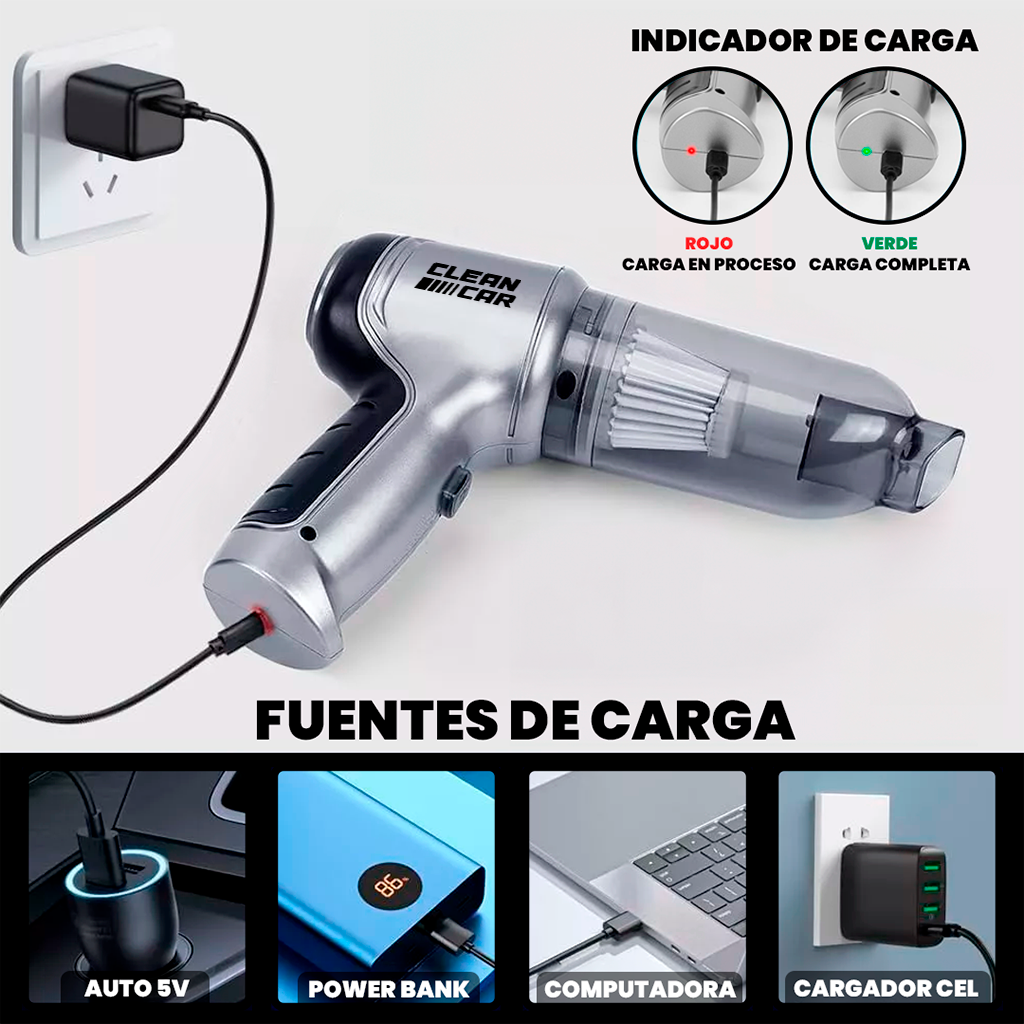 Aspiradora Portátil Potente 3 en 1 CleanCar©