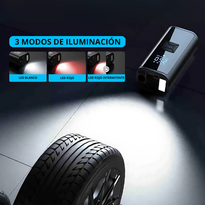 Inflador Compresor Portátil para Auto LED Recargable 150PSI