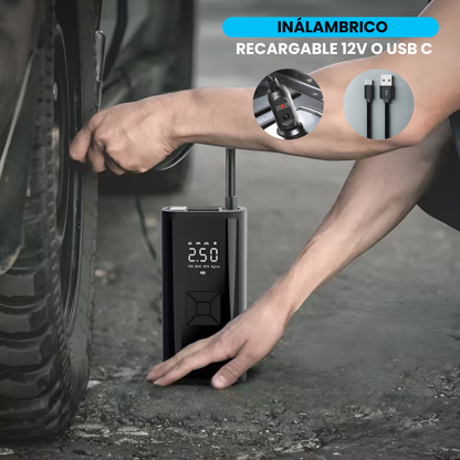 Inflador Compresor Portátil para Auto LED Recargable 150PSI