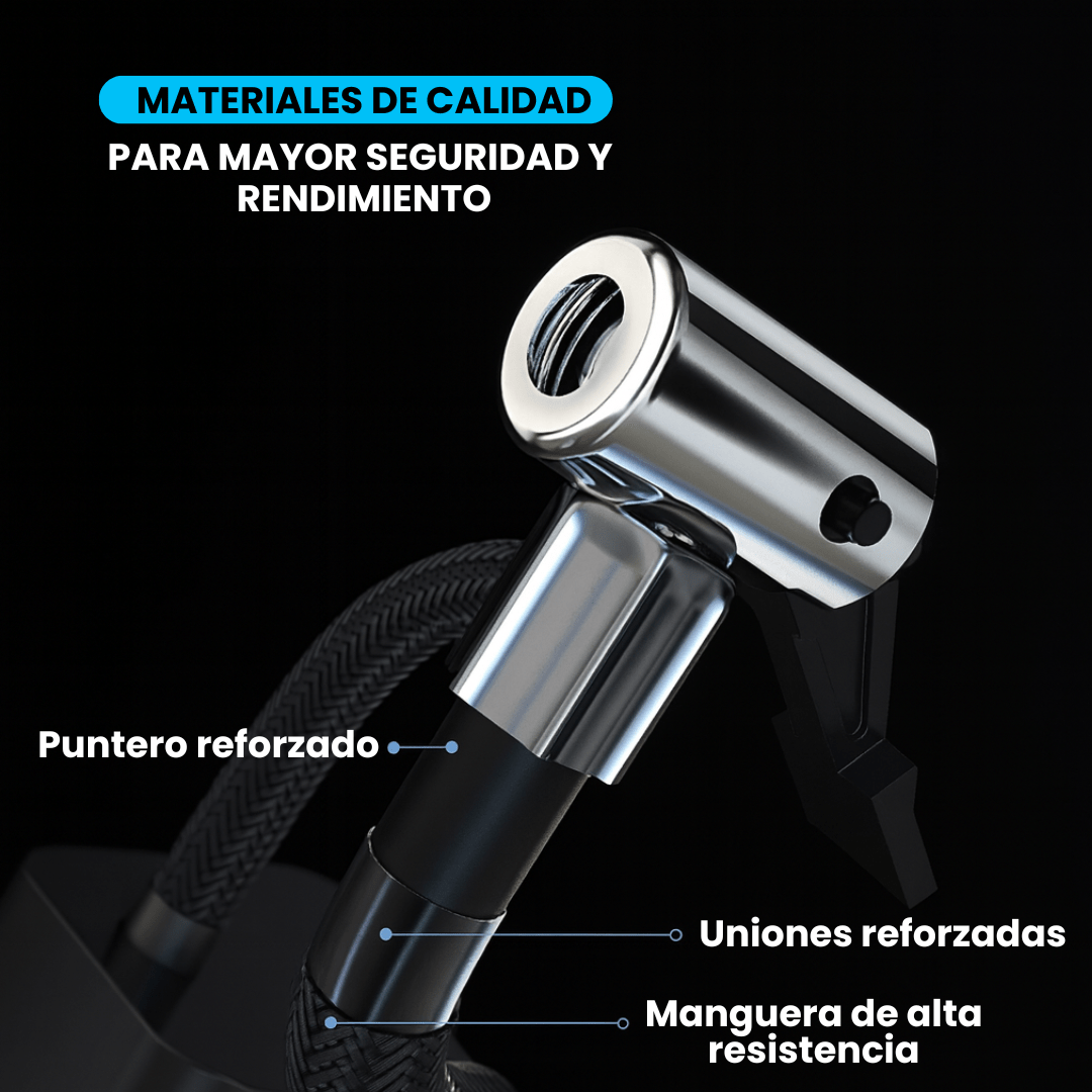 Inflador Compresor Para Auto con Barómetro 12V