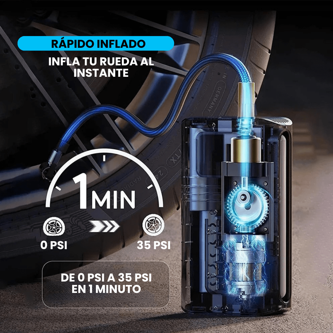 Inflador Compresor Para Auto con Barómetro 12V